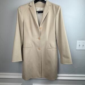 Mira Lausanne Wool Cashmere Coat Blazer 44 Beige Minimalist Italian